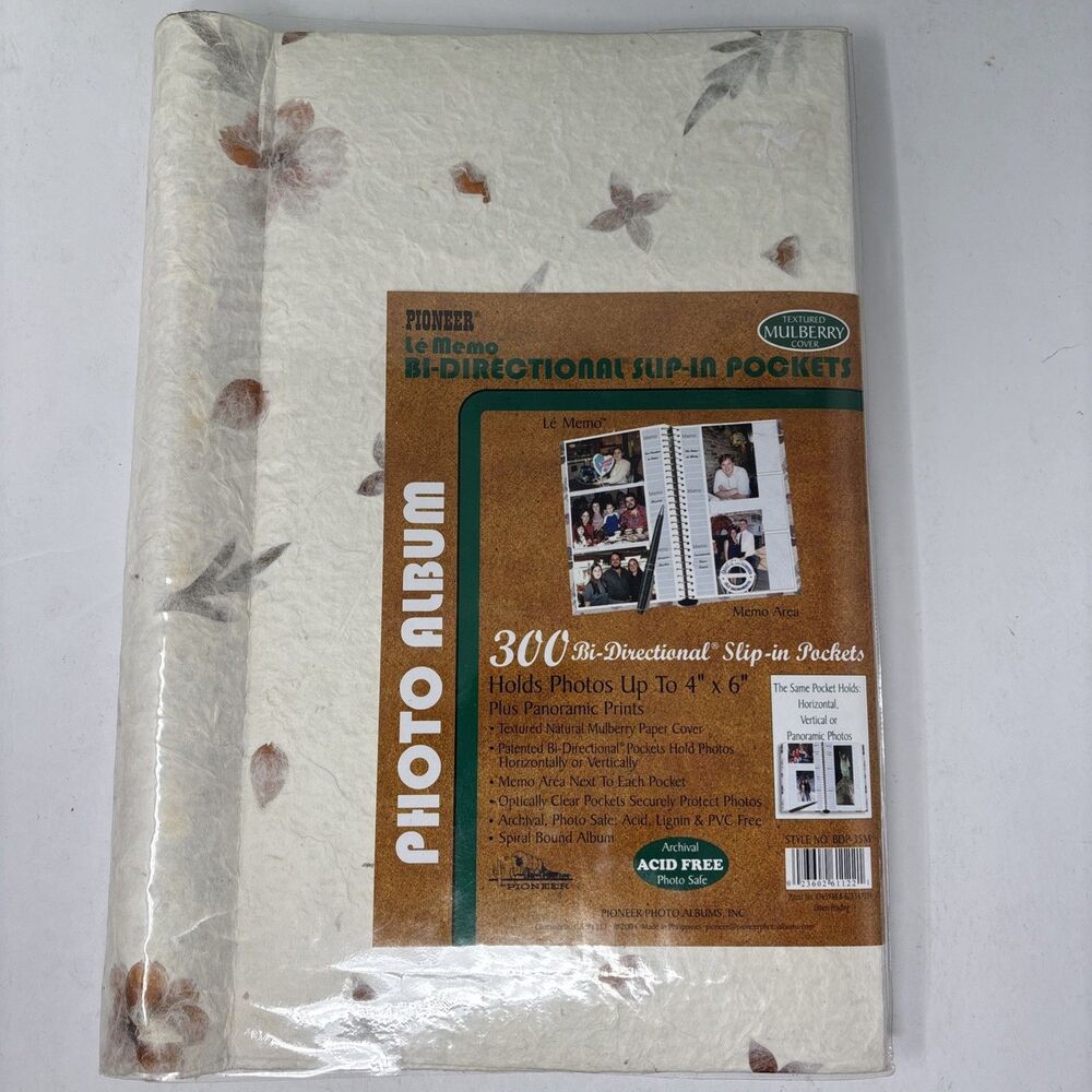 Vtg Pioneer Photo Album 300 Photos Up To 4"x6" Textured Mulberry Bi-Directional